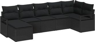 vidaXL Vidaxl - Garden Sofa Set with Cushion Manual 7 pcs Grey 100 x 55 x 73 cm