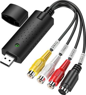 No Brand Tarjeta De Captura De Audio/v&iacute;deo Usb 2.0 - Convertidor Anal&oacute;gico-digital - Adaptador De Grabadora Vhs/tv A Dvd, Compatible Con Sistemas Windows 11/10