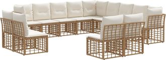 vidaXL Conjunto De Sof&aacute;s De Exterior 13 Plaza Natural Y Crema Vidaxl