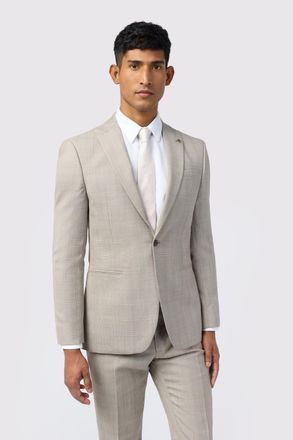 Ted Baker Mens Donne Slim Fit Check Jacket - Beige - Size 40 (Chest)