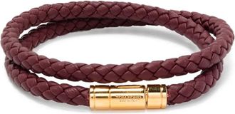 Tom Ford Bracciale tubolare in pelle - Marrone