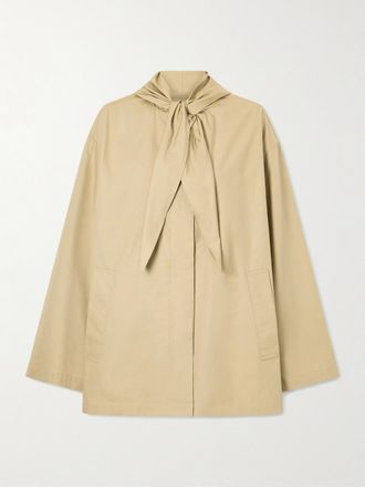 Toteme Giacca In Cotone Biologico Con Sciarpina - Neutri