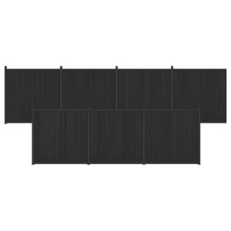 vidaXL Panel De Valla 7 Pcs Wpc Y Aluminio Negro Vidaxl