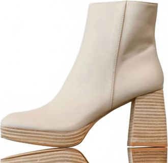 Mi.iM Womens Shakira Leather Boot In Parchment