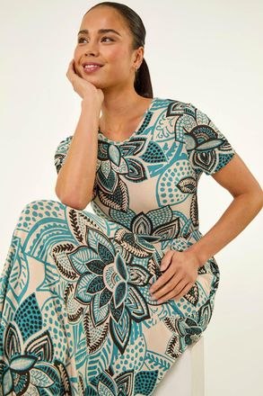 Roman Floral Midi Dress