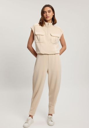 Karen Millen Womens Premium Luxe Barrel Leg Jogger - Cream Polyamide - Size X-Small