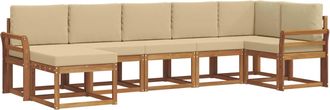 vidaXL Conjunto De Sof&aacute;s De Exterior 7 Uds. Natural Y Beige Vidaxl