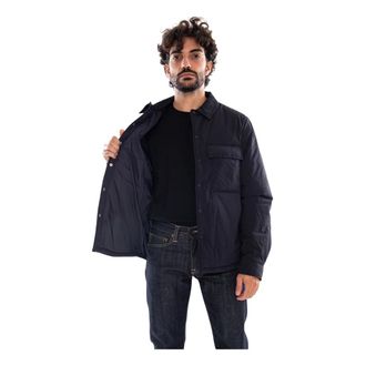 Edwin Nest Padded Overshirt LS - Heren - Jassen - Blauw - Maat: S Nylon