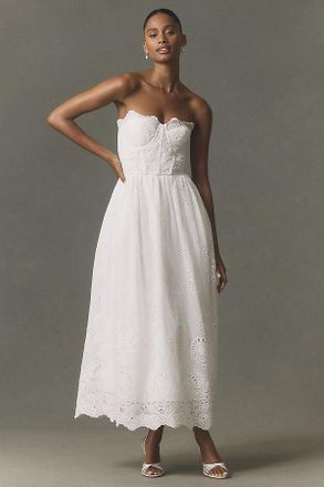 BHLDN Bustier Eyelet Midi Dress
