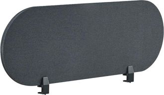 Beliani Panel Separador Tablero Pet Ac&uacute;stico Tapizado De Tela 120 X 40 Cm Gris Oscuro Sparky