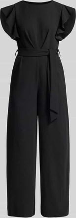 Apricot Jumpsuit mit Rüschen in Black, Größe XL