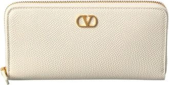 Valentino Vlogo Leather Ziparound Wallet