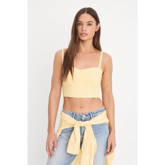 Good American Womens Poplin Bustier Cami Top | Butterbeam Stripe, Size Medium | Good American by Khlo&Egrave; Kardashian