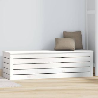 Berkfield Home Storage Box White 109x36.5x33 cm Solid Wood Pine