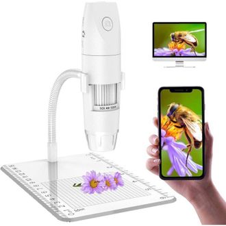 OEM Microscopio Digital Wifi Crezuo, Mini Microscopio Con Aumento De 50x A 1000x, Hd 1080p, 2.0 Mp, 8 Led, Microscopio Digital Port&aacute;til Usb Compatible Con