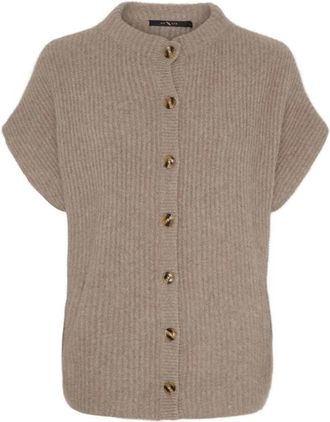 BTF-CPH Cashmere met wasbeer-garen Cardigan - Dames - Vesten - Bruin - L - Wol - Truien & Vesten