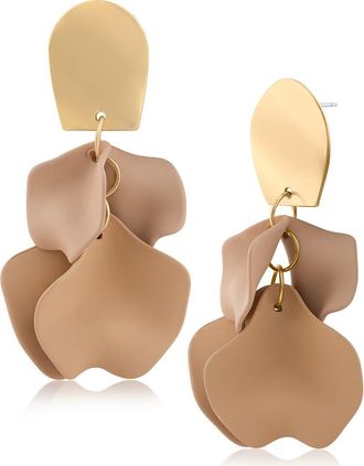 Jardin Ginkgo Leaf Flutter Drop Earrings in Brown/Gold at Nordstrom Rack