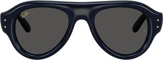 Ray-Ban Aviator Puffer Zonnebril - Heren - Zonnebrillen - Blauw - 52 MM - Nylon - Accessoires