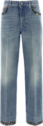 Valentino Garavani Denim Broek - Dames - Regular Fit Jeans - Blauw - W28 - Denim - Jeans