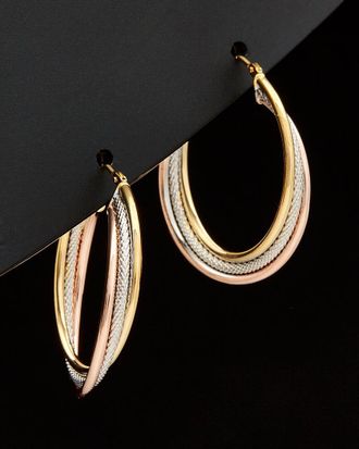 Italian Gold, Inc 14K Italian Tri-Tone Gold Overlapping Triple Hoops