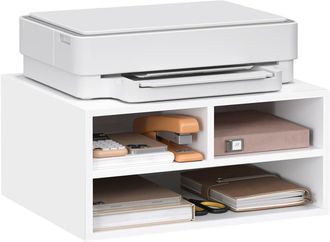 Woltu Woltu Soporte Para Impresora De Escritorio, Soporte De 3 Compartimentos, Porta Documentos, Organizador, Blanco