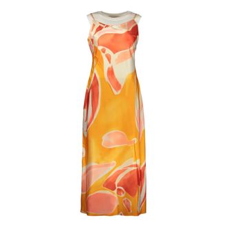 Desigual Vest Wave Long Dress - Dames - Maxi kleedjes - Veelkleurig - XS - Polyester - Kleedjes