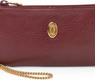 Cartier Bordeaux Red Color Leather Pouch (Pre-Owned)