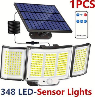OEM L&aacute;mpara Solar De Exterior Con Sensor De Movimiento, Luces Solares Para Jard&iacute;n, L&aacute;mpara Solar De Pared Con Sensor, Energ&iacute;a Solar, 348 Led, Ip65