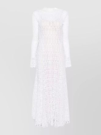 Forte_Forte lace midi dress long sleeves open back