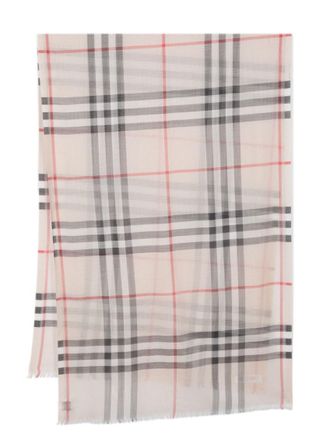Burberry Grey Giant Check wool and silk blend scarf