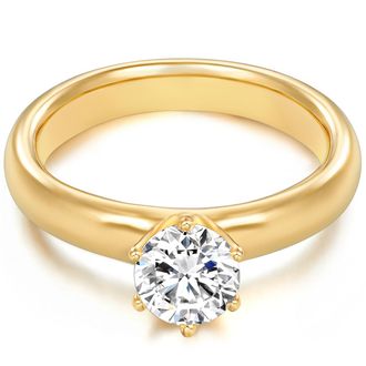 Trilani Womens Sterling Silver Ring - Gold - Size U