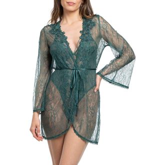 In Bloom by Jonquil Cassie Sheer Lace Wrap in Juniper at Nordstrom Rack, Size X-Small/small