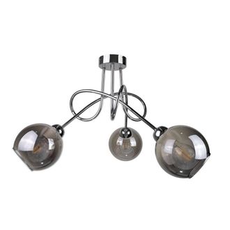 Netlighting Ring Multi Arm Semi Flush Ceiling Light Silver 70cm 3x E27