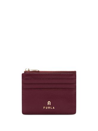 Furla Camelia card holder - unisex - Calf Leather/Viscose - One Size - Red