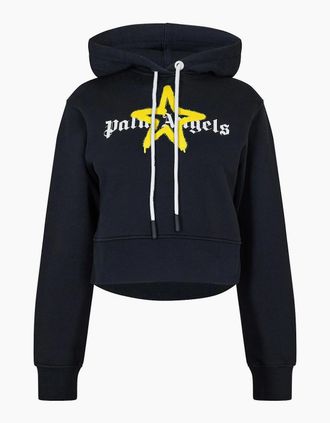 Palm Angels Womens Palm Star Hoody - Black - Size: 16