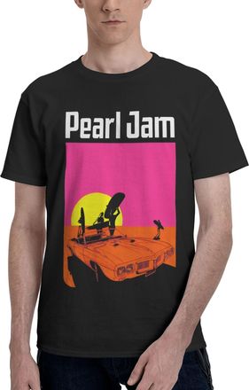 Generic Mens Jam Music Rock Band Pearl Cotton T-Shirts Classic Crewneck Short Sleeves Simple&Versatile Daily Commute Essential Black L