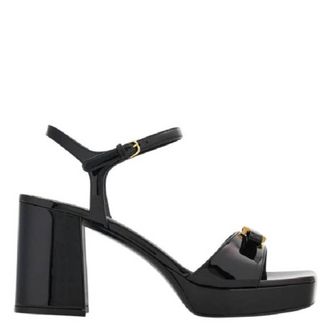 Ferragamo Platform Sandal With Mini Bow, Size 7 C