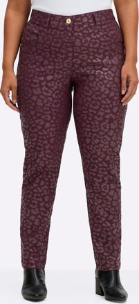 Sheego Webhose SHEEGO, Damen, Gr. 44, Normalgr&ouml;ssen, burgund, bedruckt, 78% Viskose, 19% Polyamid, 3% Elasthan, bedruckt, gemustert, mehrfarbig, Hosen Webhos