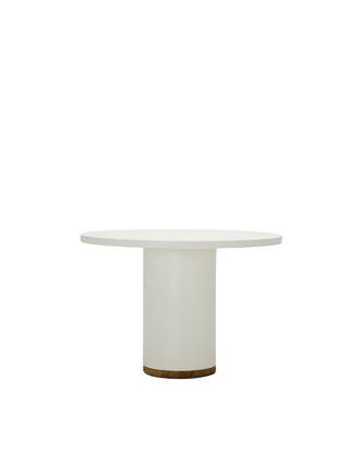 Hannun Mesa de comedor de microcemento en color blanco roto, 110cm