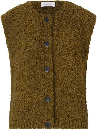 Rich & Royal Crew NK Boucle Vest - Dames - Bodywarmers - Groen - M - Wol - Jassen