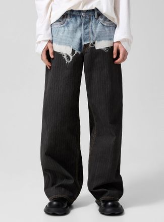 Acne Studios Mens Coated effect trompe-loeil pant