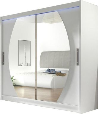 Mirjan24 Mobilier1 - Armario Closico 102, Blanco, 215x180x58cm, Puertas De Armario: Correderas, N&uacute;mero De Estantes: 0, Led