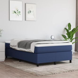 vidaXL Estructura De Cama Sin Colch&oacute;n Tela Azul 120x200 Cm Vidaxl
