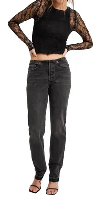 Levi's 501 Mini Waist Jeans In Black Dest