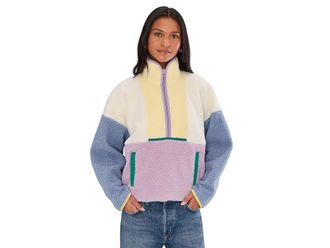 Faherty Fireside Fleece Pullover Womens Jacket Pastel Sunset : MD, Polyester