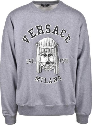 Versace Felpa Sweatshirt - Heren - Sweatshirts - Grijs - M - Katoen - Hoodies & sweatvesten