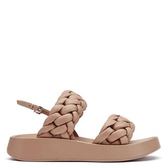 Ash Flat Sandals, female, Beige, 8 UK, Braided Leather Sandals Voyage Nude