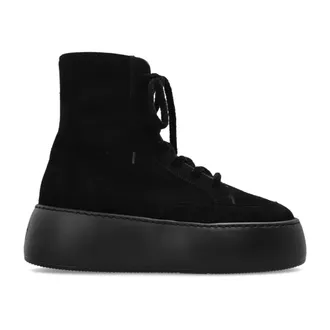 AGL Agl, Schoenen, Dames, Zwart, 40 EU, Leer, Vibe Lowboot Suede Platform Schoenen