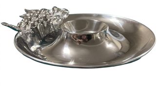 Arthur Court Roman Grape Chip & Dip In Silver