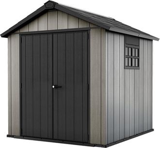 Keter Caseta De Jard&iacute;n Oakland 757 Cobertizo De Almacenamiento Exterior Ordenaci&oacute;n Acero Metal Madera Resina 230x224x242 Wxdxh Cm - Keter
